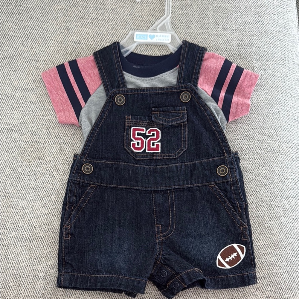 Kids Denim Overalls with striped shirt